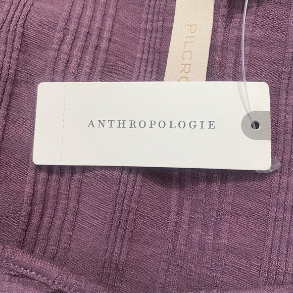Anthropologie Pilcro Shirt Womens Ribbed Ruched Long Sleeve Top Size Medium NEW - Picture 8 of 9
